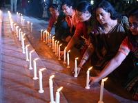 Members Of A Social Organization Are Holding A Candlelight Vigil In Memory Of Relatives Lost In The Liberation War 1971 And Those Killed In...