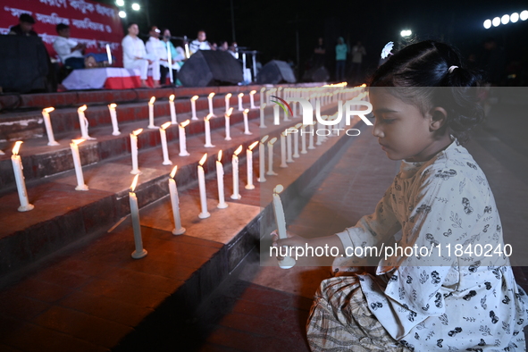 Members Of A Social Organization Are Holding A Candlelight Vigil In Memory Of Relatives Lost In The Liberation War 1971 And Those Killed In...