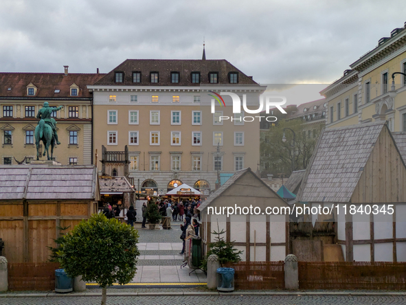 Visitors experience the festive atmosphere of the Medieval Christmas Market in Munich, Bavaria, Germany, on December 6, 2024. The market, lo...