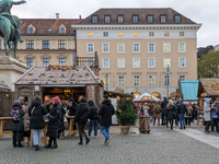 Visitors experience the festive atmosphere of the Medieval Christmas Market in Munich, Bavaria, Germany, on December 6, 2024. The market, lo...