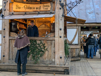 Visitors experience the festive atmosphere of the Medieval Christmas Market in Munich, Bavaria, Germany, on December 6, 2024. The market, lo...