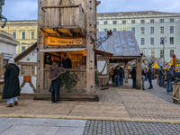 Visitors experience the festive atmosphere of the Medieval Christmas Market in Munich, Bavaria, Germany, on December 6, 2024. The market, lo...