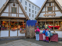 Visitors experience the festive atmosphere of the Medieval Christmas Market in Munich, Bavaria, Germany, on December 6, 2024. The market, lo...