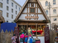 Visitors experience the festive atmosphere of the Medieval Christmas Market in Munich, Bavaria, Germany, on December 6, 2024. The market, lo...