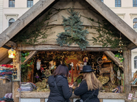 Visitors experience the festive atmosphere of the Medieval Christmas Market in Munich, Bavaria, Germany, on December 6, 2024. The market, lo...