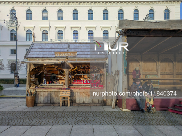 Visitors experience the festive atmosphere of the Medieval Christmas Market in Munich, Bavaria, Germany, on December 6, 2024. The market, lo...