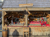 Visitors experience the festive atmosphere of the Medieval Christmas Market in Munich, Bavaria, Germany, on December 6, 2024. The market, lo...