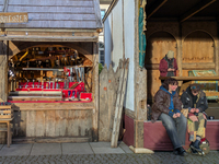 Visitors experience the festive atmosphere of the Medieval Christmas Market in Munich, Bavaria, Germany, on December 6, 2024. The market, lo...