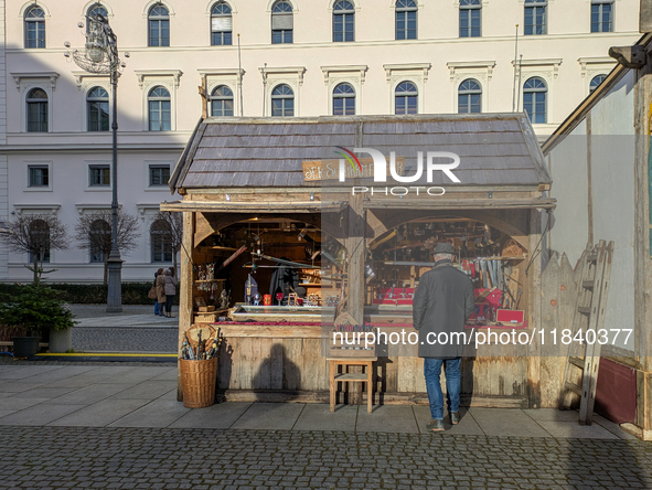 Visitors experience the festive atmosphere of the Medieval Christmas Market in Munich, Bavaria, Germany, on December 6, 2024. The market, lo...