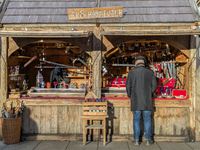 Visitors experience the festive atmosphere of the Medieval Christmas Market in Munich, Bavaria, Germany, on December 6, 2024. The market, lo...