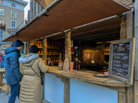 Visitors experience the festive atmosphere of the Medieval Christmas Market in Munich, Bavaria, Germany, on December 6, 2024. The market, lo...