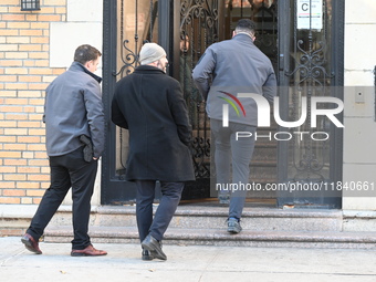 The NYPD investigates the scene of a 38-year-old woman who is killed and a 46-year-old man who is wounded in a stabbing inside an apartment...