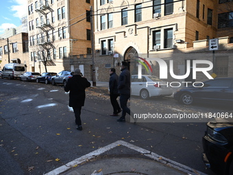 The NYPD investigates the scene of a 38-year-old woman who is killed and a 46-year-old man who is wounded in a stabbing inside an apartment...