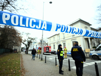 Police, city guards and fire services exercise emergency drills at the US embassy in Warsaw, Poland on 06 December, 2024. Emergency services...