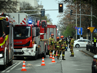 Police, city guards and fire services exercise emergency drills at the US embassy in Warsaw, Poland on 06 December, 2024. Emergency services...