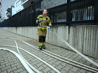 Police, city guards and fire services exercise emergency drills at the US embassy in Warsaw, Poland on 06 December, 2024. Emergency services...