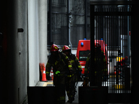 Police, city guards and fire services exercise emergency drills at the US embassy in Warsaw, Poland on 06 December, 2024. Emergency services...