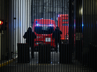 Police, city guards and fire services exercise emergency drills at the US embassy in Warsaw, Poland on 06 December, 2024. Emergency services...