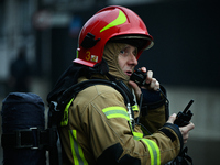 Police, city guards and fire services exercise emergency drills at the US embassy in Warsaw, Poland on 06 December, 2024. Emergency services...