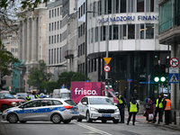 Police, city guards and fire services exercise emergency drills at the US embassy in Warsaw, Poland on 06 December, 2024. Emergency services...