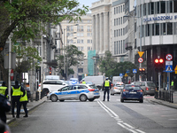 Police, city guards and fire services exercise emergency drills at the US embassy in Warsaw, Poland on 06 December, 2024. Emergency services...