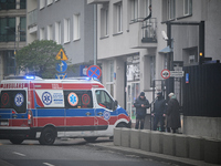 Police, city guards and fire services exercise emergency drills at the US embassy in Warsaw, Poland on 06 December, 2024. Emergency services...