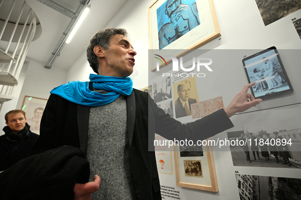 Historian and anthropologist Piotr Laskowski is seen during the opening of the first queer museum on 06 December, 2024. 