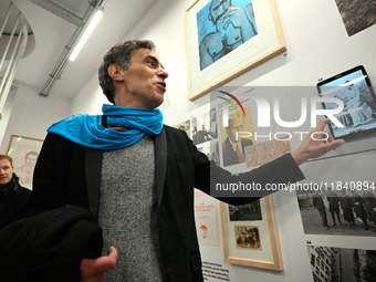 Historian and anthropologist Piotr Laskowski is seen during the opening of the first queer museum on 06 December, 2024. (