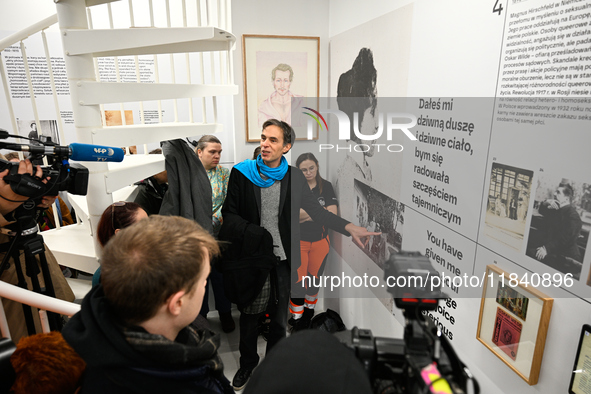 Historian and anthropologist Piotr Laskowski is seen during the opening of the first queer museum on 06 December, 2024. 