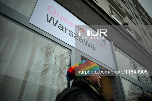 Visitors attend the opening of the country’s first queer museum in Warsaw, Poland on 06 December, 2024. The QueeMuzeum is a cultural space t...