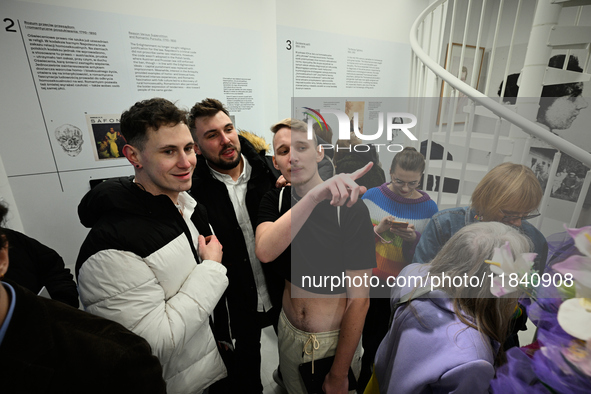 Visitors attend the opening of the country’s first queer museum in Warsaw, Poland on 06 December, 2024. The QueeMuzeum is a cultural space t...