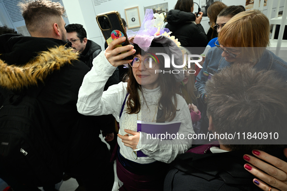 Visitors attend the opening of the country’s first queer museum in Warsaw, Poland on 06 December, 2024. The QueeMuzeum is a cultural space t...