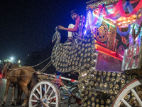 A boy waits with his horse cart and calls for passengers during a public holiday in Dhaka, Bangladesh, on December 6, 2024. Horse carts rema...