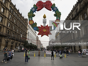 View of part of the streets of the Zocalo in Mexico City, Mexico, on December 6, 2024. (