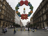 View of part of the streets of the Zocalo in Mexico City, Mexico, on December 6, 2024. (