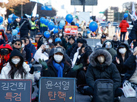 Citizens gather in Yeouido, South Korea, on December 7, 2024, to demand the impeachment and resignation of President Yoon Suk Yeol. Yoon's a...