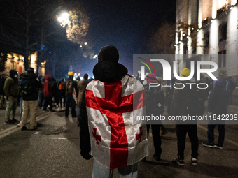 Anti-government protesters rally outside the parliament building during a ninth consecutive day of mass demonstrations against the governmen...