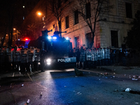 Police disperse anti-government protesters during a ninth consecutive day of mass demonstrations against the government's postponement of Eu...