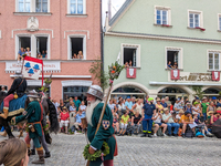 Over 2,000 participants recreate the medieval wedding of Hedwig Jagiellon and George of Bavaria. On July 16, 2023, in Landshut, Bavaria, Ger...