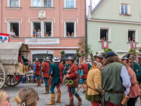 Over 2,000 participants recreate the medieval wedding of Hedwig Jagiellon and George of Bavaria. On July 16, 2023, in Landshut, Bavaria, Ger...