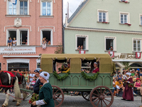 Over 2,000 participants recreate the medieval wedding of Hedwig Jagiellon and George of Bavaria. On July 16, 2023, in Landshut, Bavaria, Ger...