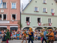 Over 2,000 participants recreate the medieval wedding of Hedwig Jagiellon and George of Bavaria. On July 16, 2023, in Landshut, Bavaria, Ger...