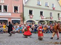 Over 2,000 participants recreate the medieval wedding of Hedwig Jagiellon and George of Bavaria. On July 16, 2023, in Landshut, Bavaria, Ger...