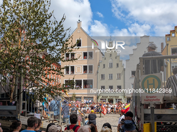 Over 2,000 participants recreate the medieval wedding of Hedwig Jagiellon and George of Bavaria. On July 16, 2023, in Landshut, Bavaria, Ger...