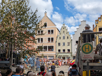 Over 2,000 participants recreate the medieval wedding of Hedwig Jagiellon and George of Bavaria. On July 16, 2023, in Landshut, Bavaria, Ger...