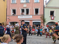 Over 2,000 participants recreate the medieval wedding of Hedwig Jagiellon and George of Bavaria. On July 16, 2023, in Landshut, Bavaria, Ger...