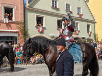 Over 2,000 participants recreate the medieval wedding of Hedwig Jagiellon and George of Bavaria. On July 16, 2023, in Landshut, Bavaria, Ger...