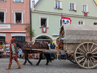 Over 2,000 participants recreate the medieval wedding of Hedwig Jagiellon and George of Bavaria. On July 16, 2023, in Landshut, Bavaria, Ger...