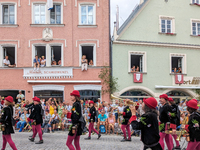 Over 2,000 participants recreate the medieval wedding of Hedwig Jagiellon and George of Bavaria. On July 16, 2023, in Landshut, Bavaria, Ger...