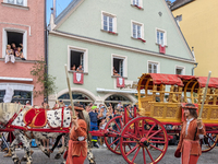 Over 2,000 participants recreate the medieval wedding of Hedwig Jagiellon and George of Bavaria. On July 16, 2023, in Landshut, Bavaria, Ger...